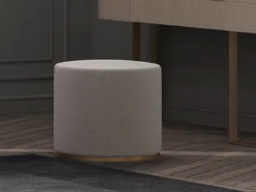 RONDO - Upholstered round fabric pouf by CASA +39 - view 2